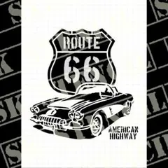 ステンシルシート　【N-40】　ルート66 　ROUTE66
