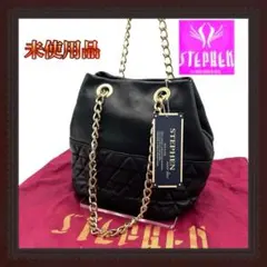 値下げました 3未使用 ステファン タグ付き 袋付 イタリア 巾着 金 チェーン