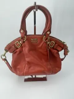 COACH leather handbag tote bag 2way red