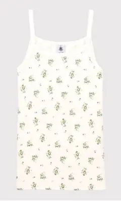 花柄コットンキャミソール ホワイト プチバトー XS