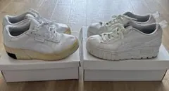 ☆2個セット☆24cm☆PUMA 厚底ホワイトスニーカー