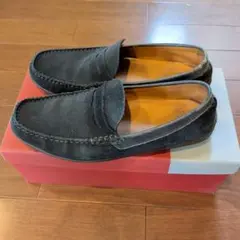 TAKEO KIKUCHI ネイビー スエード モカシン