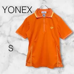 YONEX ヨネックス ポロシャツ【S】オレンジ×黄色 ハーフジップ