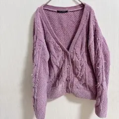 INGNI イング モールニット ケーブル編み カーディガン ピンク M