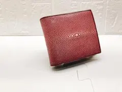 ★値下げ継続中★【新品・高級品】ガルーシャ2つ折り財布　ポリッシュ　ワインレッド