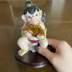 ガネーシャ 鏡を持つ神像 置物 インテリア