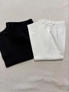 PLST パンツ2点セット　ブラック&ホワイト　 Sサイズ