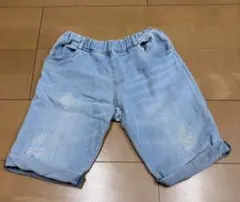 デニム ハーフパンツ ライトブルー　130サイズ