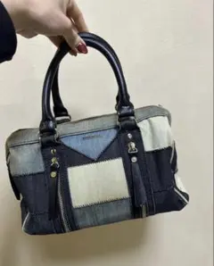 美品】ディーゼル DIESEL パッチワークデニム チェーンショルダー
