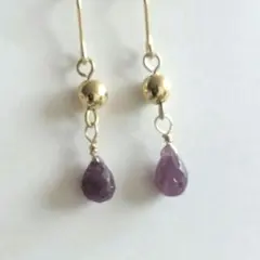 ピアス　スタールビー　ミニ　ゴールドボール