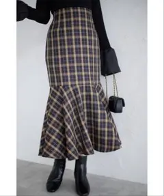 ドット ロングスカート