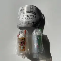 ディズニーキャラクター レトログラスミニチュアチャーム ミッキー・グーフィー