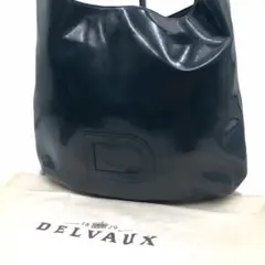 良品◎デルヴォー DELVAUX Dロゴ エナメル ショルダーバッグ ネイビーのサムネイル