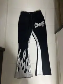 CREEF フレア スウェットパンツ ファイヤーパターン