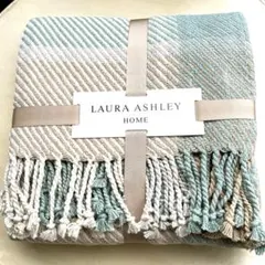 イギリス輸入:ローラアシュレイホームシングルサイズ綿毛布/スロー　新品