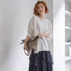 23区【洗える】プレミアムビオコットン ビッグシルエット ニットのサムネイル