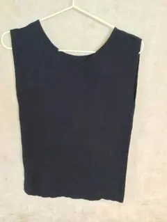 ナチュラルビューティー 綿ニット M ネイビー