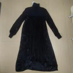 ★AMESUN FISHON タートルネック切り替えワンピース★