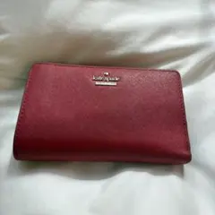 kate spade 二つ折り財布 赤 ボーダー