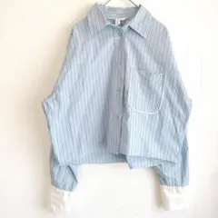 ⁠H&M ストライプシャツ 長袖 ブルー S レディース トップス ブラウス