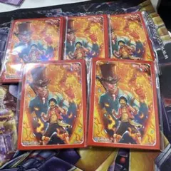 スリーブ 50枚 未開封 ルフィ サボ エース 海外限定【ワンピースカード】