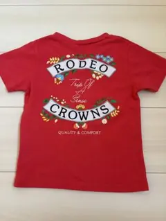 RODEO CROWNS 花柄刺繍 VネックTシャツ レッド Sのサムネイル