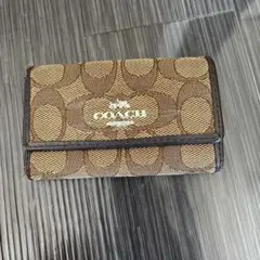 COACH モノグラム　キーケース ブラウン