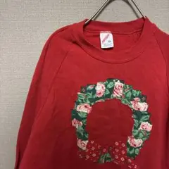 ヴィンテージ　US古着　激カワ　スウェット　トレーナー　刺繍デザイン