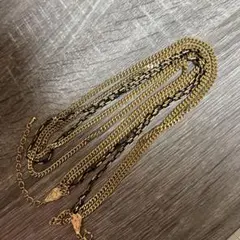 ゴールド 3連チェーンネックレス☝˃̵͈̑ᴗ˂̵͈̑❤