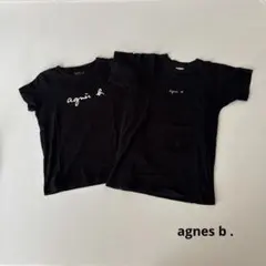 agnesb. 半袖Tシャツ ブラック ブランドロゴ 2枚セットのサムネイル