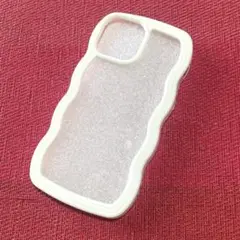 【新品】iPhone13miniケース うねうね 白 クリア 透明