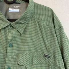Columbia OMNI-SHADE グリーンチェックシャツ XL