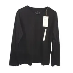 無印良品 クルーネック長袖Tシャツ 黒 レディースLサイズ 新品タグ付きのサムネイル