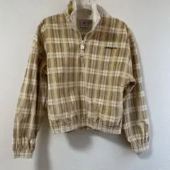 adidas コーデュロイ　タータンチェック柄 ハーフジップジャケット XS