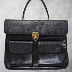 00s MADRAS Leather handbag python y2k