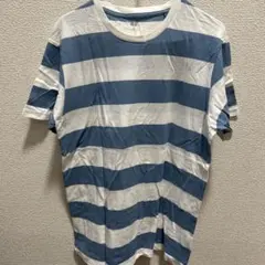 ユニクロ　青と白のストライプ Tシャツ Lサイズ