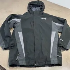 キッズノースフェイスボーイズ黒グレーアウターマウンテンジャケット上着HYVENT