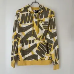 상태좋음 ナイキ NIKE パーカー プルオーバー 黄色 M レア・総柄デザイン