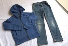 ユニクロ　パーカー &GAPデニム  ズボン　2点セット　140cm