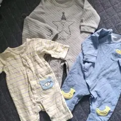 ロンパース　3枚セット　帽子つき　70 80サイズ