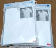 ユニクロ　AIRism Mサイズ ホワイト Tシャツ 2枚セット