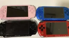 PSP-3000本体 黒 ピンク 赤 青 4台セット 通電のみ確認済み