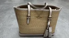 COACH ストロー レザー トートバッグ 2WAY ショルダー カゴ風