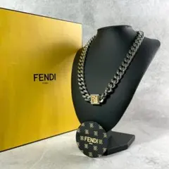FENDI ネックレス 喜平チェーン FFロゴ シルバー 大ぶり 保存箱付属