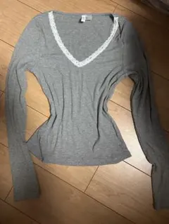 H&M 長袖 カットソー グレー レースのサムネイル