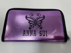 ANNA SUI パープル カードケース 蝶のロゴ