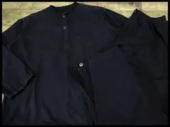 ロシア軍 ヘンリーネック スリーピング シャツ パンツ 黒染 上下 セットアップ