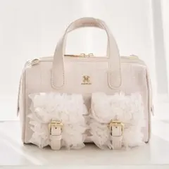 NICE CLAUP チュールポケットミニボストンバッグ ピンク【新品未使用】