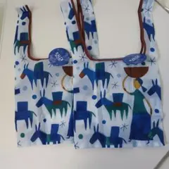 KALDI 　エコバック ブルー×2