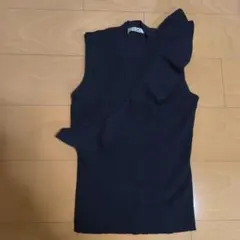 SNIDEL ブラックノースリーブ フリル付き　フリーサイズ